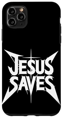 Jesus rettet lustige Metallschrift Christian Faith Rocker Hülle für iPhone 11 Pro Max Jesus rettet lustige Metallschrift Christian Faith Rocker Hülle für iPhone 11 Pro Max von Theater Of Oneness