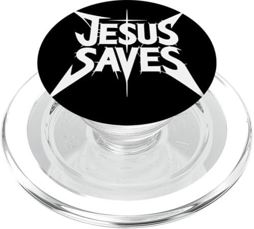 Jesus rettet lustige Metallschrift Christian Faith Rocker PopSockets PopGrip für MagSafe Jesus rettet lustige Metallschrift Christian Faith Rocker PopSockets PopGrip für MagSafe von Theater Of Oneness