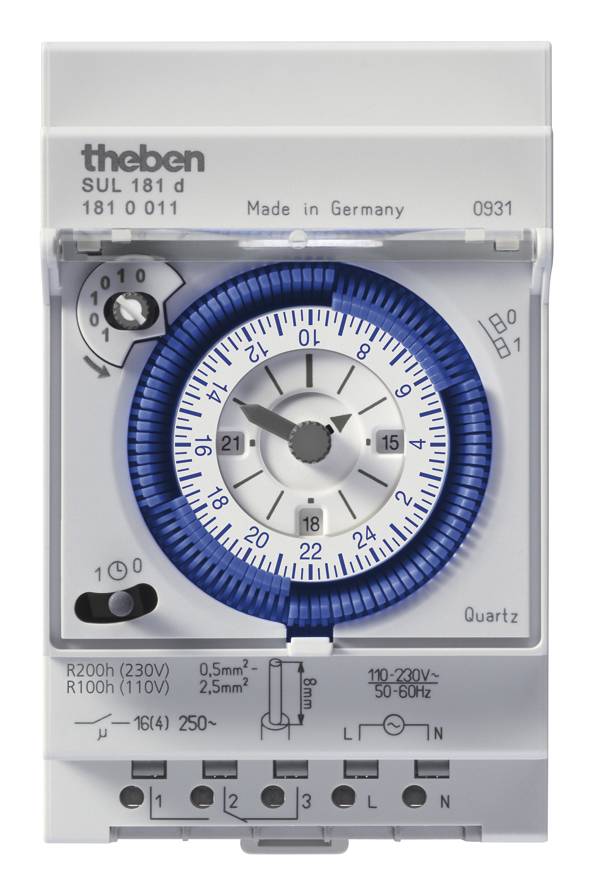 THEB Zeitschaltuhr analog SUL181D 24H mit Gangreserve 3TE 1K 96SE THEB Zeitschaltuhr analog SUL181D 24H mit Gangreserve 3TE 1K 96SE von Theben AG