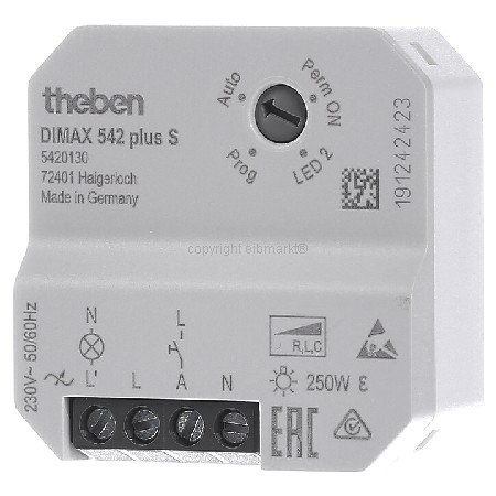 DIMAX 542 plus S - UP-Universaldimmer f. ESL/230V LED-Lp. DIMAX 542 plus S DIMAX 542 plus S - UP-Universaldimmer f. ESL/230V LED-Lp. DIMAX 542 plus S von Theben