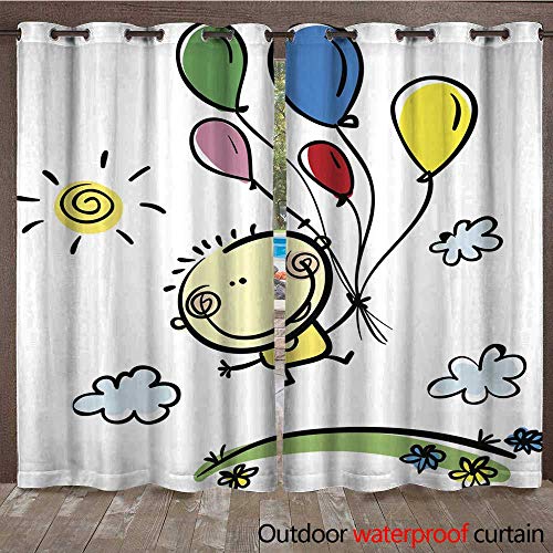 RenteriaDecor Outdoor Ultraviolet Protective Curtains Little boy W72 x L84 von Theben