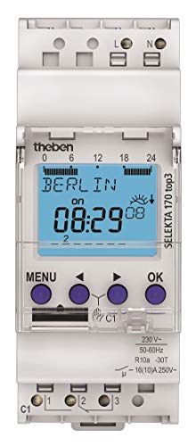Theben 1700130 SELEKTA 170 top3-1-Kanal Astro-Zeitschaltuhr mit App-Programmierung, Zeitschalter von Theben