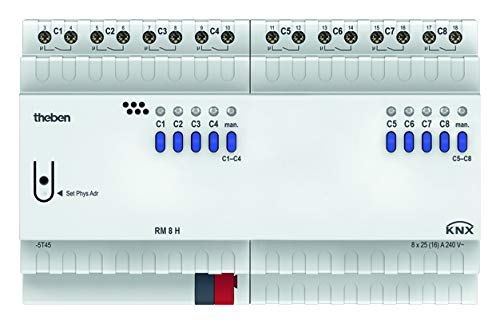 Theben 4940217 RM 8 H KNX - Hochleistungs-Schaltaktor FIX2, 8 Kanäle, Aktor, 25 A, bistabile Relais von Theben