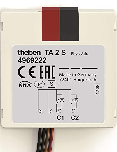 Theben 4969222 TA 2 S KNX - w2-Fach Tasterschnittstelle mit 4-poligem Kabelanschluss von Theben