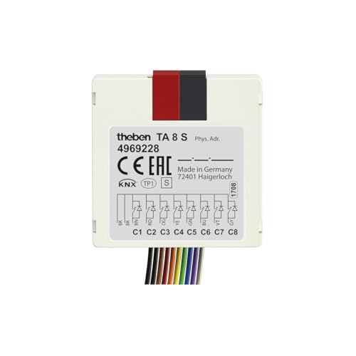 Theben 4969228 TA 8 S - KNX 8-Fach Tasterschnittstelle mit 10-poligem Kabelanschluss von Theben