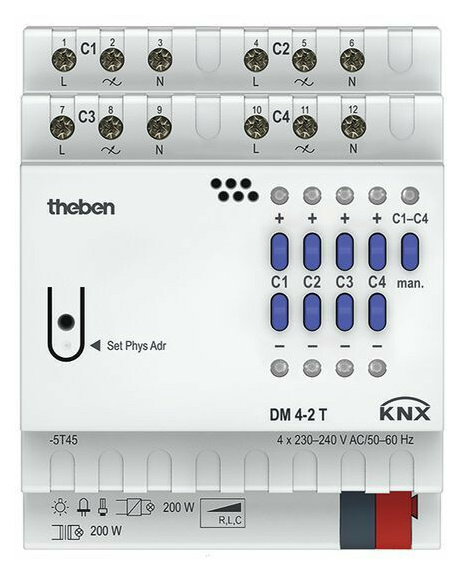 Theben DM 4-2 T KNX 4-f.Universaldimmaktor FIX1 von Theben
