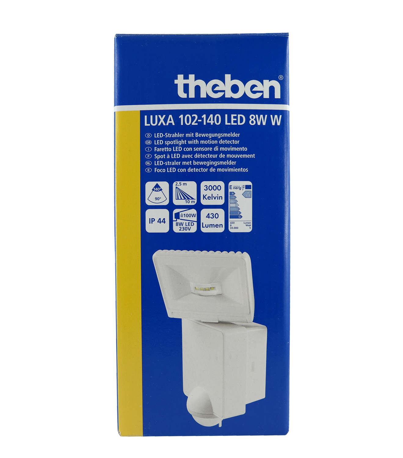 Theben LUXA 102-140 LED-Strahler 8W W WH 3000 K mit Bewegungssmelder weiß von Theben