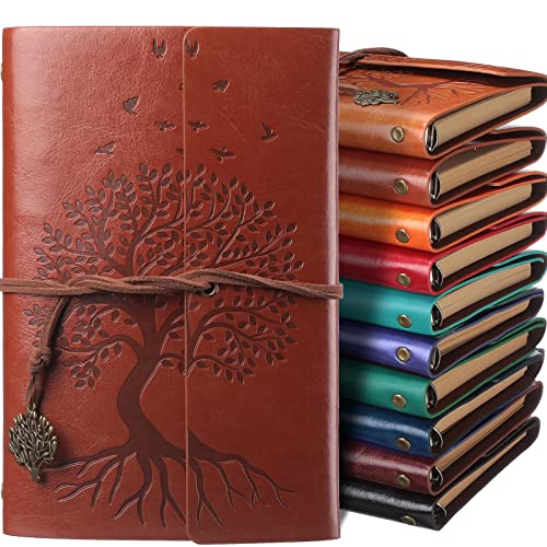 PU-Leder-Tagebuch, Notizbücher, Baumleben, gebunden, Tagebuch, Vintage, nachfüllbar, blanko, Retro-Leder-Notizbuch, blanko, lose Blätter, Reisetagebuch für Damen und Herren, 17,8 cm (7 Zoll), von Thenshop