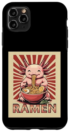 Axolotl Eating Ramen Nudeln Vintage Stil Japanische Kunst Hülle für iPhone 11 Pro Max von Therapy Designs