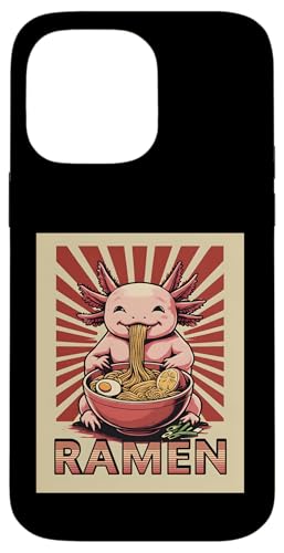 Axolotl Eating Ramen Nudeln Vintage Stil Japanische Kunst Hülle für iPhone 14 Pro Max von Therapy Designs