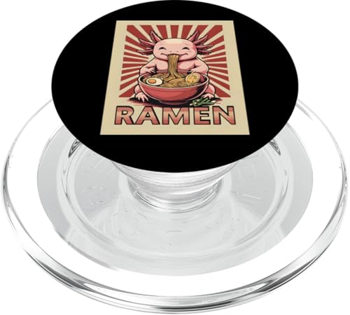 Axolotl Eating Ramen Nudeln Vintage Stil Japanische Kunst PopSockets PopGrip für MagSafe Axolotl Eating Ramen Nudeln Vintage Stil Japanische Kunst PopSockets PopGrip für MagSafe von Therapy Designs