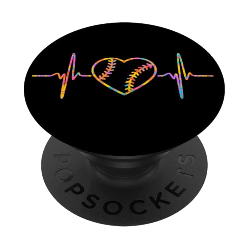 Baseball-Herzschlag PopSockets Klebender PopGrip von Therapy Designs