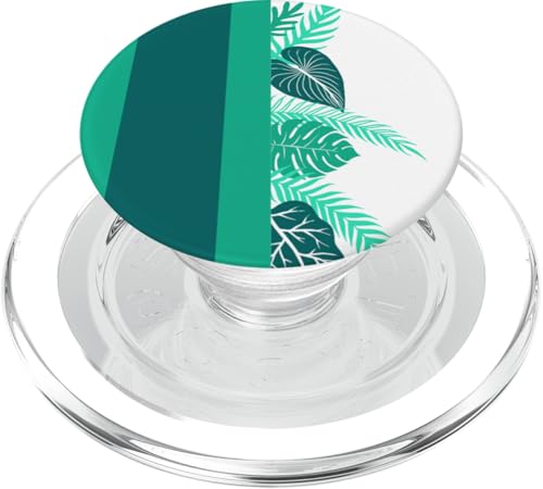 Blaugrün und Weiß, tropisches Strandhaus, Heimdekoration PopSockets PopGrip für MagSafe von Therapy Designs