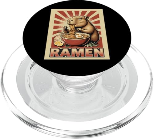 Capybara Eating Ramen Nudeln Vintage Stil Japanische Kunst PopSockets PopGrip für MagSafe Capybara Eating Ramen Nudeln Vintage Stil Japanische Kunst PopSockets PopGrip für MagSafe von Therapy Designs