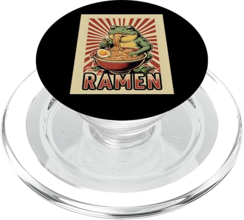 Frosch isst Ramen Nudeln Vintage Stil Japanische Kunst PopSockets PopGrip für MagSafe von Therapy Designs