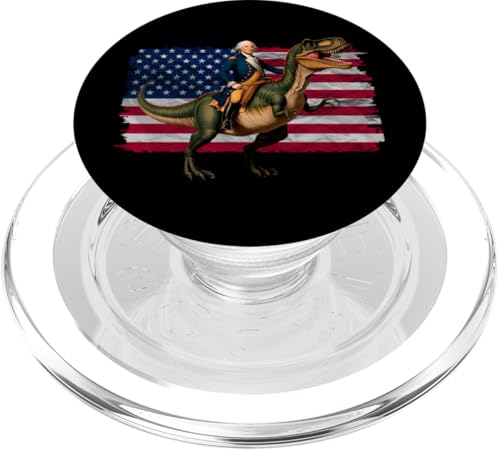 George Washington Riding A Dinosaurier Lustiges Design 4. Juli PopSockets PopGrip für MagSafe George Washington Riding A Dinosaurier Lustiges Design 4. Juli PopSockets PopGrip für MagSafe von Therapy Designs