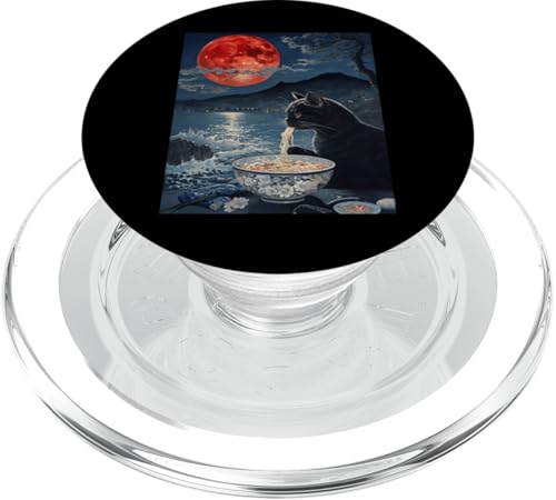 Katze frisst Ramen Nudeln Vintage Stil Japanisches Kunstdesign PopSockets PopGrip für MagSafe Katze frisst Ramen Nudeln Vintage Stil Japanisches Kunstdesign PopSockets PopGrip für MagSafe von Therapy Designs