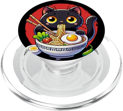 Katze frisst Ramen Nudeln Vintage Stil Japanisches Kunstdesign PopSockets PopGrip für MagSafe Katze frisst Ramen Nudeln Vintage Stil Japanisches Kunstdesign PopSockets PopGrip für MagSafe von Therapy Designs