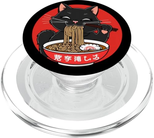 Katze frisst Ramen Nudeln Vintage Stil Japanisches Kunstdesign PopSockets PopGrip für MagSafe Katze frisst Ramen Nudeln Vintage Stil Japanisches Kunstdesign PopSockets PopGrip für MagSafe von Therapy Designs