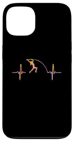 Leichtathletikdesign mit Stabhochsprung und Herzschlag Hülle für iPhone 13 von Therapy Designs