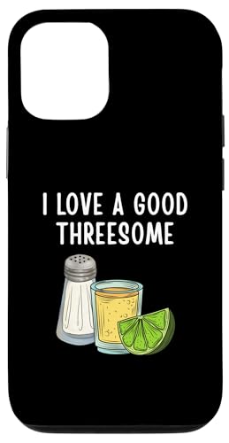 Lustiges Tequila-Design mit Aufschrift "I love A Good Threes", Limettengrün und Salz Hülle für iPhone 12/12 Pro von Therapy Designs