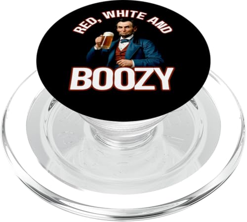 Red White And Boozy Funny 4th Of Juli President With Beer PopSockets PopGrip für MagSafe Red White And Boozy Funny 4th Of Juli President With Beer PopSockets PopGrip für MagSafe von Therapy Designs
