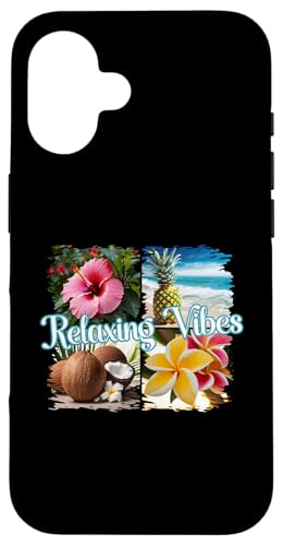 Relaxing Vibes Tropisches Hibiskus- und Plumeria-Design Hülle für iPhone 16 Relaxing Vibes Tropisches Hibiskus- und Plumeria-Design Hülle für iPhone 16 von Therapy Designs