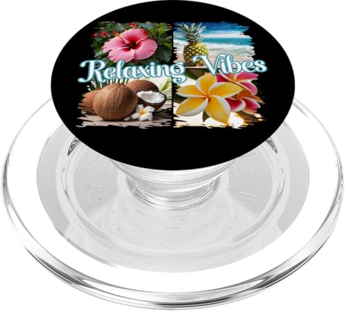 Relaxing Vibes Tropisches Hibiskus- und Plumeria-Design PopSockets PopGrip für MagSafe Relaxing Vibes Tropisches Hibiskus- und Plumeria-Design PopSockets PopGrip für MagSafe von Therapy Designs
