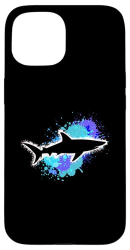 Shark Lover Splatter Art, Meerestiermotiv Hülle für iPhone 15 von Therapy Designs
