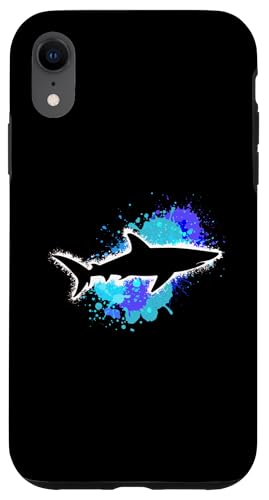 Shark Lover Splatter Art, Meerestiermotiv Hülle für iPhone XR von Therapy Designs