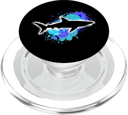 Shark Lover Splatter Art, Meerestiermotiv PopSockets PopGrip für MagSafe von Therapy Designs