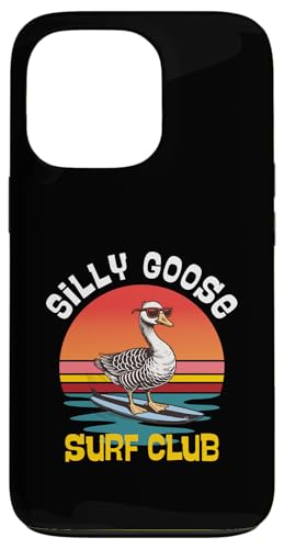 Silly Goose Surf Club Lustiges Retro-Surf-Design Hülle für iPhone 13 Pro von Therapy Designs