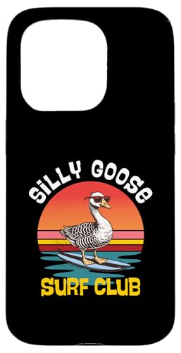 Silly Goose Surf Club Lustiges Retro-Surf-Design Hülle für iPhone 15 Pro von Therapy Designs