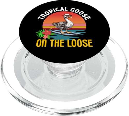Tropische Gans auf der lockeren, lustiges Surf-Gans-Design PopSockets PopGrip für MagSafe von Therapy Designs