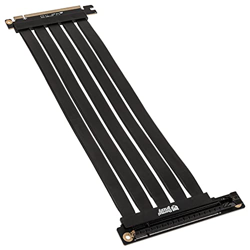 Thermal Grizzly PCIe 4.0 Riser Kabel von 30 cm Länge, Flexibel PCIe Riser 16x für Individuelle Positionierung von Erweiterungskarten, PCIe Kabel mit voller Geschwindigkeit für aktuelle Grafikkarten von Thermal Grizzly