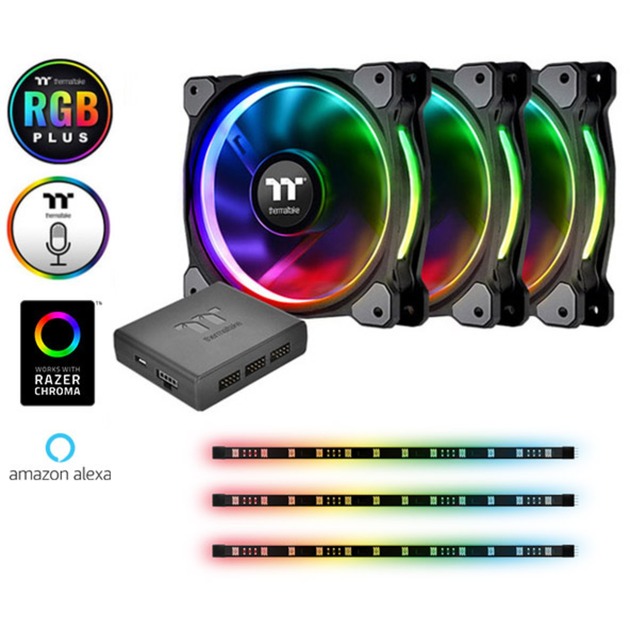 Riing Plus 12 RGB Kit 3x Fan +3x Lumi, Gehäuselüfter von Thermaltake