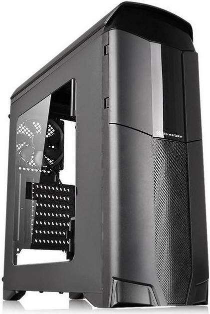 THERMALTAKE Versa N26 Midi Tower PC-Gehaeuse schwarz USB3.0x1, USB2.0x2, HD Audio Kabelmanagement Gaming Design Tool-free Fenster (CA-1G3-00M1WN-00) von Thermaltake