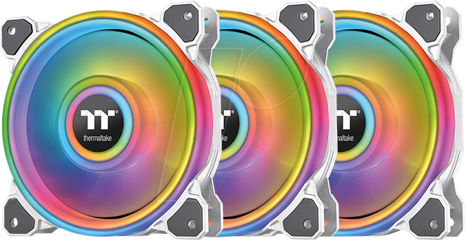 TT 23349 - Thermaltake Riing Quad 12 RGB, 120 mm, weiß, 3er-Pack von Thermaltake