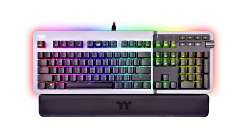 Thermaltake Agent K5 Blue Switch (GER) Kabelgebunden Gaming-Tastatur Deutsch, QWERTZ Titanium Beleuc von Thermaltake