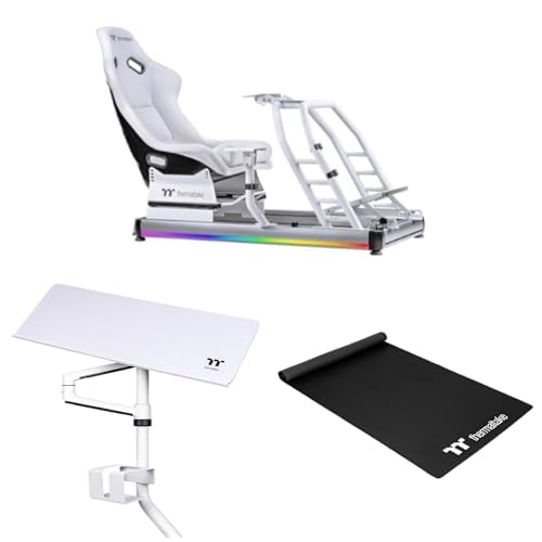 Thermaltake Bundle GR500 Racing Simulator Cockpit | Racing Rig | SimRig | Realistic Racing Seat | Black + Keyboard & Mouse Tray Black for GR500 & GF500 Cockpit + SIM Rig Floor Mat | Snow Thermaltake Bundle GR500 Racing Simulator Cockpit | Racing Rig | SimRig | Realistic Racing Seat | Black + Keyboard & Mouse Tray Black for GR500 & GF500 Cockpit + SIM Rig Floor Mat | Snow von Thermaltake