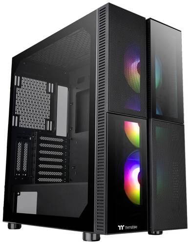 Thermaltake CA-1W1-00M1WN-01 Midi-Tower PC-Gehäuse Schwarz 3 Vorinstallierte LED Lüfter, LCS Kompa von Thermaltake