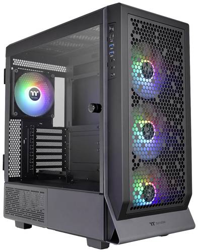 Thermaltake CA-1X5-00M1WN-00 Midi-Tower Gaming-Gehäuse Schwarz 4 Vorinstallierte LED Lüfter, Seite von Thermaltake