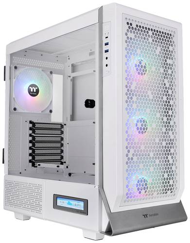 Thermaltake CA-1X5-00M6WN-00 Midi-Tower Gaming-Gehäuse Weiß 4 Vorinstallierte LED Lüfter, Seitenf von Thermaltake