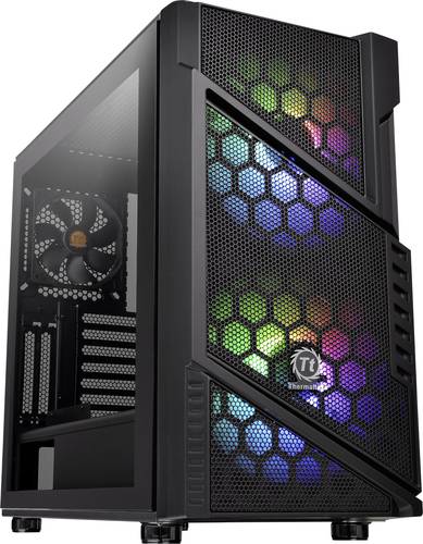 Thermaltake Commander C31 TG Midi-Tower PC-Gehäuse, Gaming-Gehäuse Schwarz 2 Vorinstallierte LED L von Thermaltake