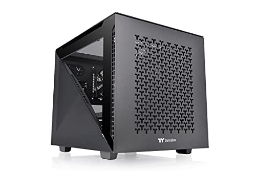 Thermaltake Divider 200 TG Air Black | Micro-ATX-PC-Gehäuse | 2 x gehärtetes 3mm Glasseitenteil | Mesh-Panel | schwarz von Thermaltake