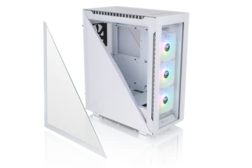 Thermaltake Divider 500 TG Snow ARGB White | Mid-Tower-ATX-PC-Gehäuse | 4 x gehärtetes 3mm Glasseitenteil | 4X leise-120mm-RGB-Lüfter | weiß von Thermaltake