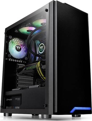 Thermaltake H100 TG Midi-Tower PC-Gehäuse Schwarz 1 vorinstallierter Lüfter, Seitenfenster von Thermaltake