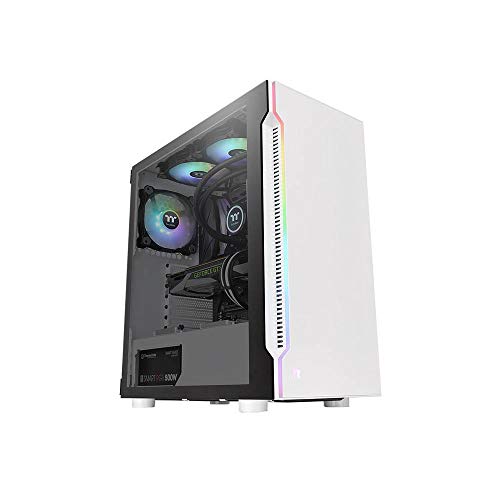 Thermaltake H200 TG RGB ATX PC-Gehäuse | 1 vorinstallierter 120mm Lüfter | Tempered Glass | Weiß von Thermaltake