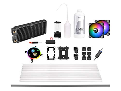 Thermaltake Pacific C240 DDC Hard Tube Kit | DIY-Wasserkühlung | LCS-Kombo-Kit | Radiator | CPU-Kühler | 2x 120mm Lüfter | Pump/Reservoir-Kombo | Schwarz von Thermaltake