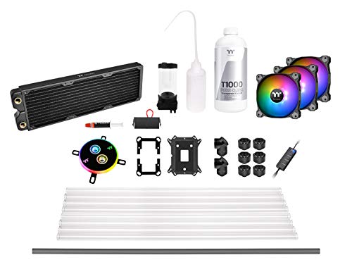 Thermaltake Pacific C360 DDC Hard Tube Kit | DIY-Wasserkühlung | LCS-Kombo-Kit | Radiator | CPU-Kühler | 2x 120mm Lüfter | Pump/Reservoir-Kombo | Schwarz von Thermaltake